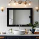 Alened 10M White Wood Grain Mirror Frame Border Peel and Stick Wallpaper, Removable PVC Waterproof Bathroom Mirror Tape Sticker Trim, Kitchen Wallpaper Self Adhesive Decor Sticker 3.93" x 393"