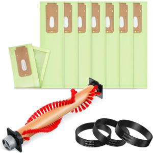 Landhoow Vacuum Brush Roller Replacement Parts Compatible with Oreck XL, 3 Pcs Vacuum Belt & 8 Pcs Bags, Cleaner Belt Compatible with 0300604, Upright Replacement Parts for House and Office Clean