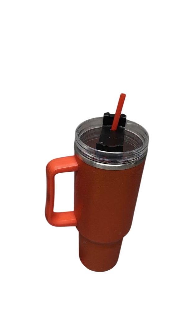 40 oz Tumbler with Handle and Flip Straw Lid, Vacuum Insulated Leak Proof Double Walled Stainless Steel Glitter Travel Mug Tumblers, Maintains Cold Ice and Heat for Hours(Red)