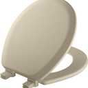 Mayfair Cameron Bone Toilet Seat, Non Slip Heavy Duty Wood, Easy Clean, Made in USA, Round