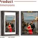 ArtVibes 4x6 Floating Picture Frame Set of 2, Double Glass Picture Frame for up to 6x8 Photos, Picture Frames for Wall and Tabletop Display, Rustic Brown