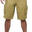 X RAY RAW X Mens Belted Cargo Shorts, Relaxed Fit Casual Knee Length Cargo Shorts for Men (Big and Tall Shorts for Men) (32, Hidden Snap Pocket - Khaki)