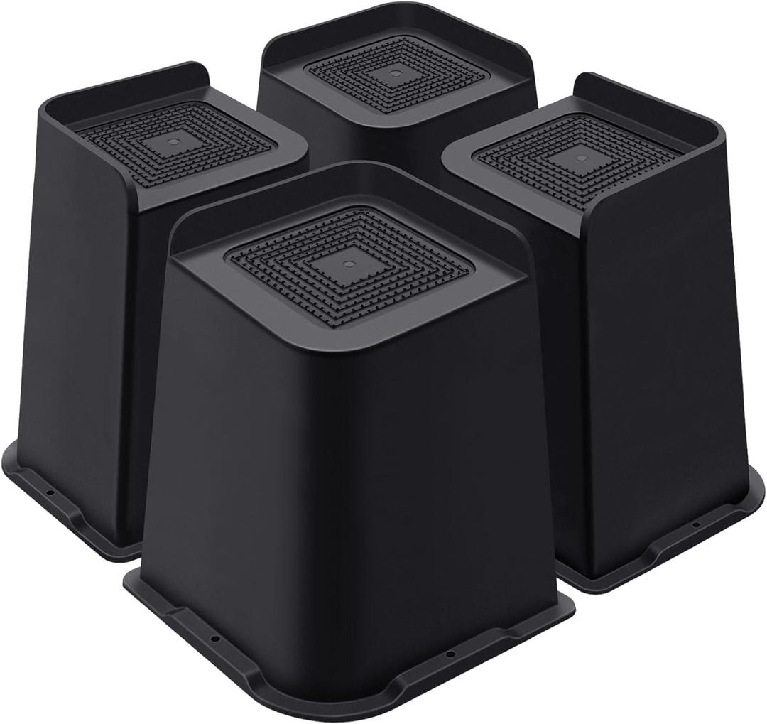 ANNKUT Bed Risers 8 Inch Heavy Duty, Furniture Risers for Bed Desk Table Sofa Couch Oversized Bed Lifts Risers, Support up to 5000 Lbs (4 Pack Black)
