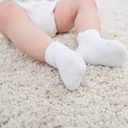 Zaples Baby Non Slip Grip Ankle Socks with Non Skid Soles for Infants Toddlers Kids Boys Girls (White, XS)