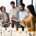 Skylety 24 Pcs Funny Employee Appreciation Cups Gifts Bulk 24oz Employee Plastic Tumblers with Lids and Straw, Office Group Management Team Gifts Work Awards for Staff Coworker(Transparent)