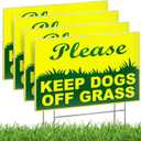 4-Pack Keep Off Grass Signs for Yard, 6x9 Double-Sided Coroplast Lawn Signs with Metal H-Stakes, Outdoor Reminder for Lawn, HOA & Shared Areas