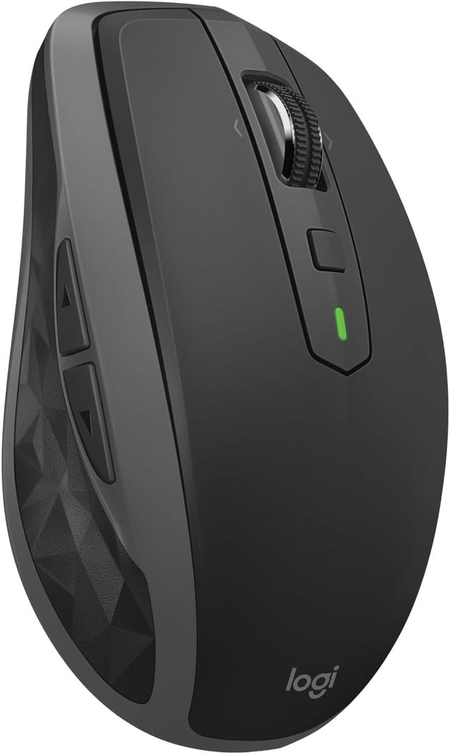 Logitech MX Anywhere 2S Bluetooth Edition Compact Wireless Mouse, No USB Receiver - Use On Any Surface, Hyper-Fast Scrolling, Rechargeable, Control Up to 3 Apple Mac and Windows Computers and Laptops (Graphite)