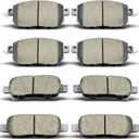 D905 D969 Ceramic Front Rear Brake Pads Set Fit For 2003-2012 Nissan Murano,For 2004-2008 Maxima,For 2005-2006 Altima,For 2003-2005 Infiniti FX35 FX45 (8pcs)