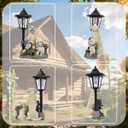 Dog Garden Statue with Solar Lantern Outdoor Labrador Figurine Solar Dog for Patio Outdoor Decoration, Balcony Lawn Decor, Unique Birthday House Warming Gift for Women, Mom, Grandma