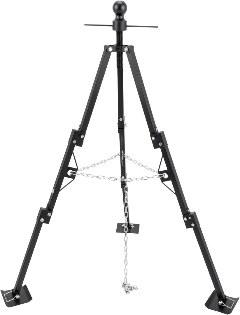 Tripod Stabilizer Jack for 5th Wheel Trailer RV, 5000lb Load Capacity, Adjustable Height from 35" to 57", Foldable Gooseneck Hitch Stabilizer