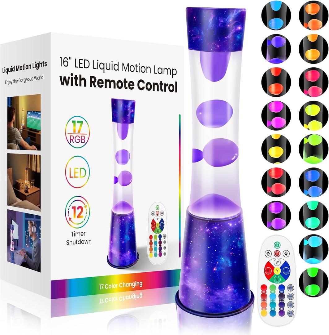 15.5-inch Liquid Motion LED Lamp,Color Changing Galaxy Lamp, Smart Timed Ambient Light with Remote Control, Dynamic Shadow Sleep Aid Lights, Christmas & Birthday Gift