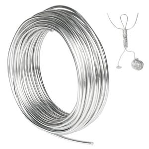 Tenn Well 9 Gauge Aluminum Craft Wire, 50 Feet 3mm Bendable Armature Wire for Sculpting, Jewelry Making, Doll Making, Crafting, Modelling, Bonsai Training (Silver)