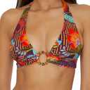 Becca Womens Portofino Bikini Top, Floral Print, Adjustable, Tie Back, Swimwear Separates for Women (Medium, Multicolor)