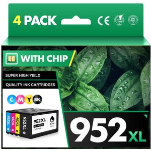 952XL Ink Cartridges Combo Pack Latest Upgrade Replacement for HP 952 High-Yield Cartridge Color Officejet Pro 7740 8720 8710 8210 8715 8740 8702 8730 8725 7720 8216 Printer Black Cyan Magenta Yellow