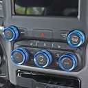 Voodonala for Dodge RAM Aluminum Center Console AC Radio Switch Knob Cover for 2018-2026+ RAM Interior Accessories, 5pcs Blue