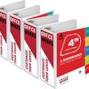 3 Ring Binder, Professional Angle D Ring 4 Inch, Presentation Folder for Standard Pages 8.5 x 11 with Pockets, Crystal Clear View White (4 Pack)