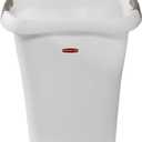 Rubbermaid Open Top Trash Can, 5.3-Gallon, White Plastic Wastebasket/Garbage Bin for Home/Kitchen/Bathroom/Garage