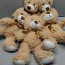 Quaakssi Teddy Bears Bulk 5 Packs 13.5 Inches Small Stuffed Bears Pack for Christmas Valentines Baby Shower Party Decorations Centerpieces Favors Light Brown