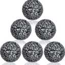 Kesywale 6PCS Decorative Balls Set 2.4 Inches/ 6cm Small Mosaic Spheres Glass Orbs Decorative Balls for Centerpiece Bowls Vases Fillers Dining Coffee Table Wedding Party Decor (Black)