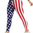 High Waisted Leggings for Women,American Flag Workout Leggings for Women Soft Running Pants (Large, Red)