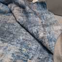 LEPEII 5x7 Area Rugs, Abstract Rugs for Living Room, Indoor Non-Slip Washable Rug for Bedroom, Dining Room, Low Pile Home Decor Neutral Area Rug-Blue