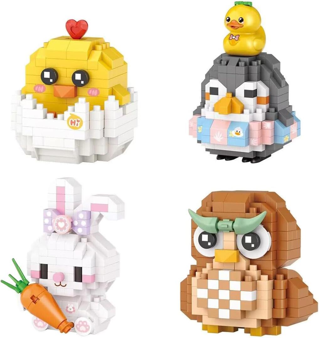 2 x Pinkiwine 4 Pack Easter Building Block Toys for Kids Boys Girls Teens Easter Basket Stuffers Gifts