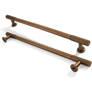 10-Pack 8 Inch Hole Center Antique Brass Cabinet Pulls Solid Heavy Duty Cabinet Pull is Suitable for Drawers Dressers Handles Kitchens Bathroom cabinets