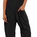 UNIANKIYA One Piece Jumpsuits for Women Casual Overalls Summer Rompers Trendy Jumpers Beach Vacation Outfits Travel Clothes Black, Medium