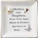 Aegero Gift for Mom from Daughter, Mother's Day, Christmas, Thanksgiving, Birthday Gift for Mother and Daughter Ceramic Ring Dish Decorative Jewelry Tray Small Trinket Tray