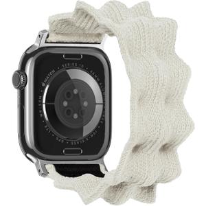 ULTIMAL Band Compatible with Apple Watch Band 42mm/40mm/41mm/38mm, Fits iWatch Series 11/10/9/8/7/6/5/4/SE/SE2/SE3, Stretchy Nylon Braided ElasticS,Ivory White