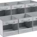 DIMJ Cube Storage Bin, 6 Pack Collapsible Storage Bins, Cube Storage Organizer with Window, Fabric Storage Bins for Shelves, Closet Baskets for Clothes, Toys, Books (Gray)