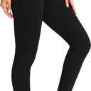 G Gradual Women's Fleece Lined Winter Leggings with Pockets Water Resistant High Waisted Thermal Warm Pants Running Hiking (Black, L)