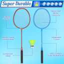 12 Pack Badminton Rackets Set Including Badminton Racquets, Nylon Shuttlecocks and Carry Bag for Outdoor Backyard Games Beginners