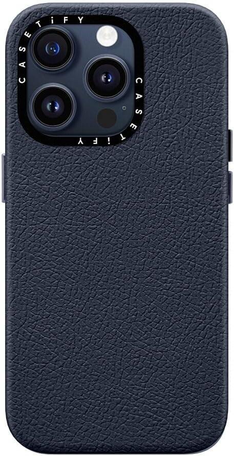 CASETiFY Pebbled Case for iPhone 15 Pro [Textured / 4.9ft Drop Protection/Compatible with Magsafe] - Navy Blue