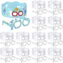 Sanwuta 36 Sets 100th School Day Decorate Glasses and Crowns, 100th Glasses, Crowns Paper Party Eyeglasses for Activities Classroom Favor Gifts