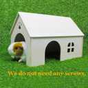 Amonk Guinea Pig Hideout 15x9x10 inch Large Size Wooden House with Window and Roof Wood Hut Habitats Decor for Bunny, Chinchillas, Dwarf Rabbits, Hamsters, and Other Small Pet Animals