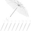 8 Pack Clear Wedding Umbrellas, High-Visibility Transparent Rain Umbrella, Firm and Durable, Easy Operation, Large Clear Umbrella for Wedding Bride Groom Photography Golf Outdoor, Tranparent