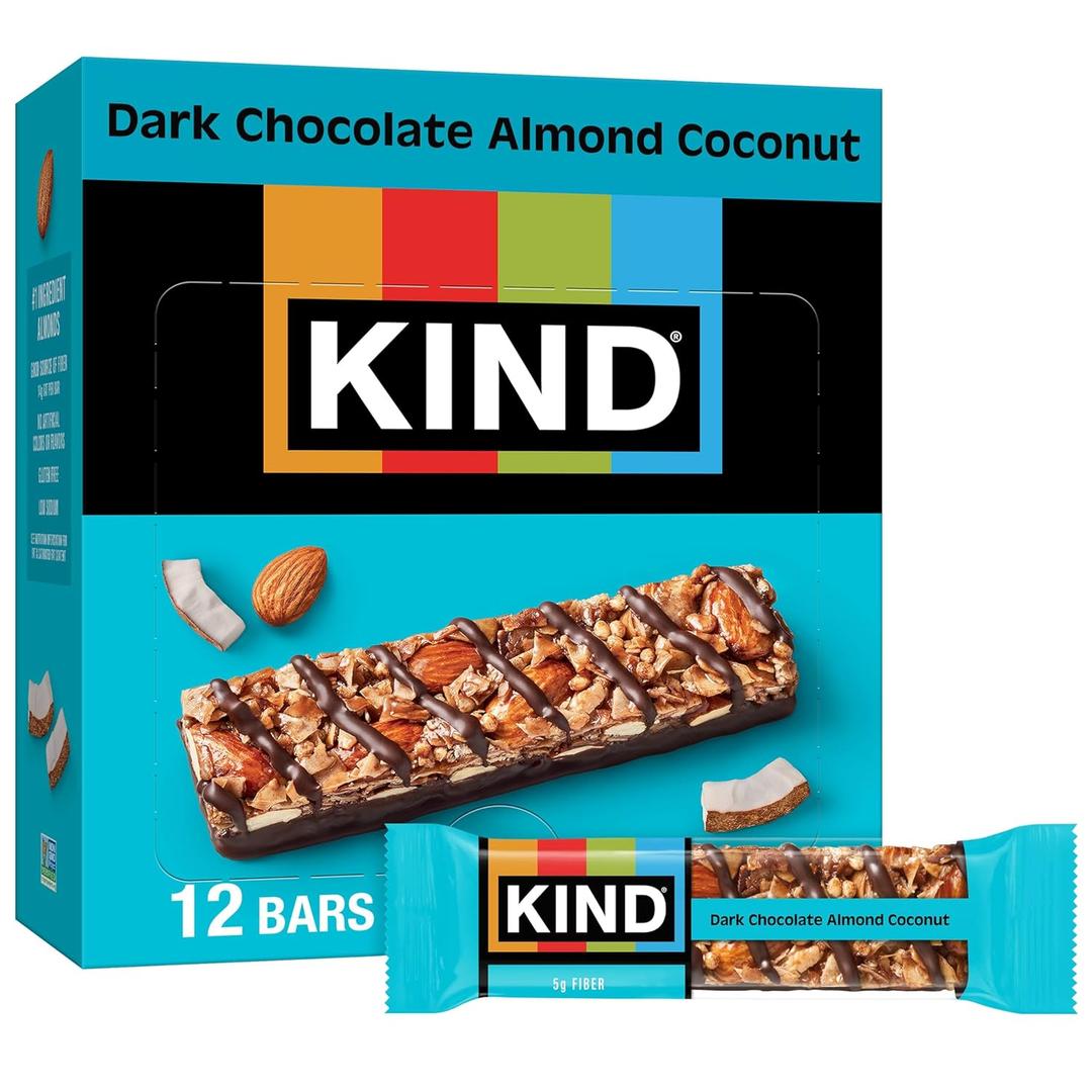 KIND Bars, Dark Chocolate Almond & Coconut, Healthy Snacks, Gluten Free, 12 Count , BBD 05/15/26