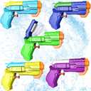 unanscre 5 Pack Fast Fill Water Gun for Kids, Water Pistol Squirt Gun Assorted Colors, Long Range Shooting Pump Action Water Blaster Soaker Gun for Outdoor Pool Beach Yard Party Play
