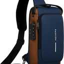 Unisex Anti-Theft Sling Bag with USB Port, Water-Resistant Crossbody Chest Backpack for Travel & Work