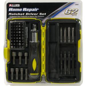 Allied Tools 66527 Home Repair 62 piece Ratcheting Driver Set