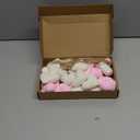 24 Pcs Valentine's Day Heart Ornaments Knitted Crochet Heart Tree Ornament 2.56 Inch Handmade Pink Cream White Valentine Bowl Vase Filler Valentine Gift for Home Christmas Tree Wreath Decor