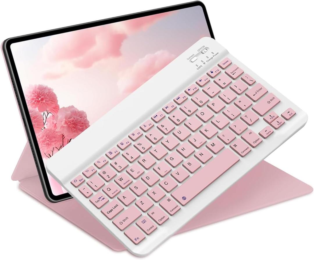 Bluetooth Keyboard for iPad 10th Generation, 8/7 inch, iPad Air 13/11th Gen, iPad mini, Samsung Xiaomi Tablets, etc. - Slim Wireless Portable Travel Office Computer Accessories
