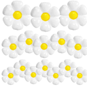 BTZO 16 Pcs Daisy Flower Balloons,White Flower Aluminum Foil Balloons for Birthday Baby Shower Wedding Anniversary Groovy Flower Theme Retro Hippie Party Decorations