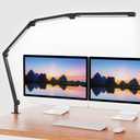 AILBTON Bright LED Desk Lamp with Clamp,Eye Caring Architect Led Desk Lights with Adjustable Swing Arm for Office Home,Dimming and Tempering Led Table Light