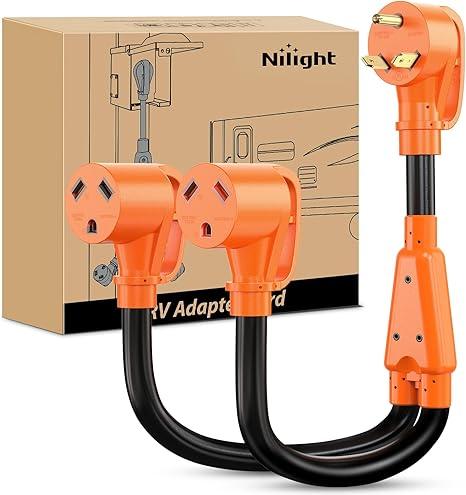 Nilight EV Dryer Adapter Cord 30 Amp to 30Amp 3 Prong 125V 3750 Watt Pure Copper Dryers Old Outlet New Plug Conversion Heavy Duty 10 Gauge Wires 10-30P to 14-30R 30M/30F