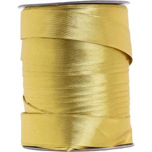 Mandala Crafts 55 Yards 1 Inch Metallic Gold Double Fold Bias Tape for Sewing - Bias Binding Tape for Quilting Binding, Hemming, Seam, and Fabric Piping