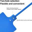 50 Blue Plastic Writable Shipping Tags - Large, Waterproof, Hanging Label Ties with One Permanent Marker Pen