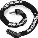 Sportneer Bike Lock: 5 Digit Combination High Security Anti Theft Bike Chain Lock - 3.2/3.6/4ft Heavy Duty Keyless Bicycle Lock for Bike, Motorcycle, Scooter, Door & Gate - 4/6mm Thick, Easy to Use (Black)