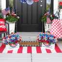 12 Bundles Red White and Blue Flowers, Artificial Daisy Flowers for Outdoor Memorial Day Flower for Cemetery Grave Independence Day Home Kitchen Party Decoration (11.42")